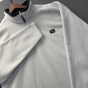 Vintage Counter Culture Fleece Pullover Quarter Zip Cream Mens L Y2K Gorpcore